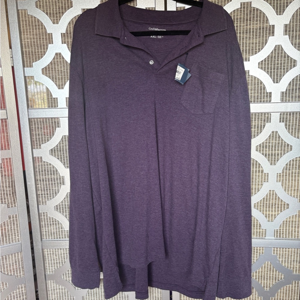 NWT Croft & Barrow Dark Purple Long Sleeve Shirt